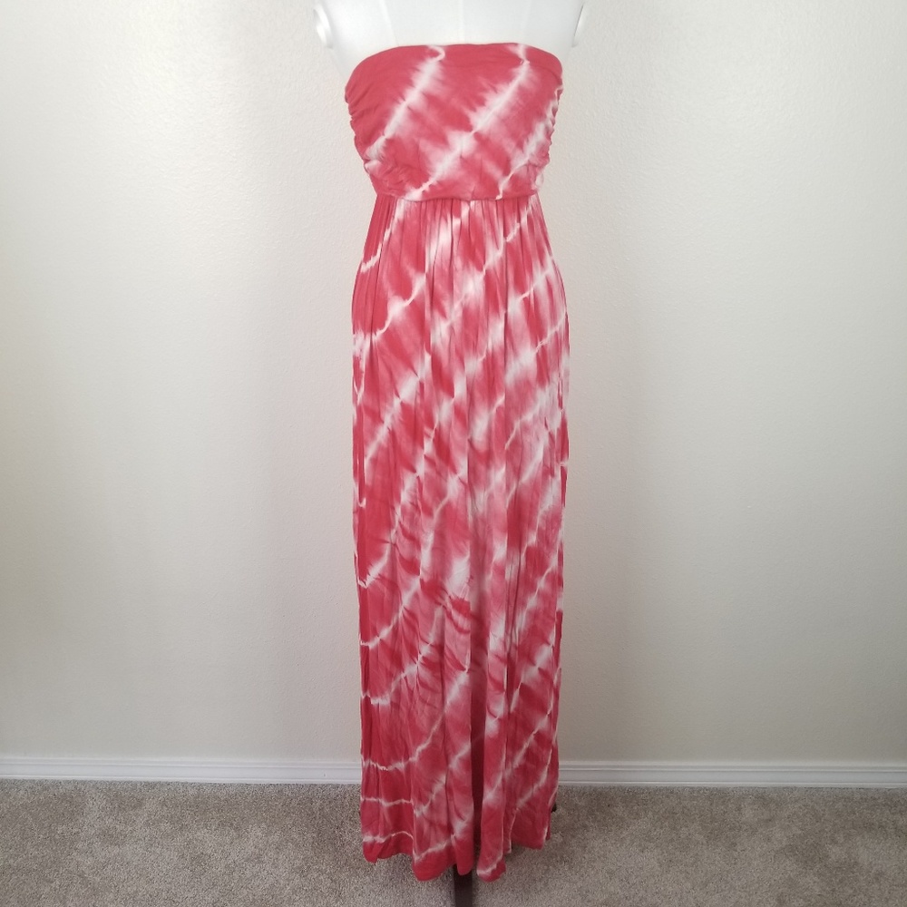 Triumph Red Tie-Dye Maxi Dress Strapless Medium
